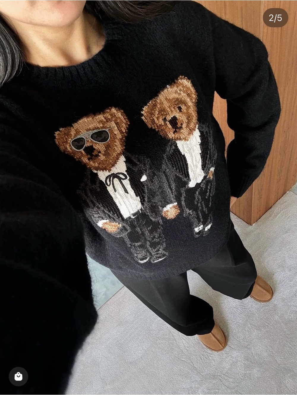 The Ralph & Ricky Tuxedo Bear Sweater - Picture 3 of 8